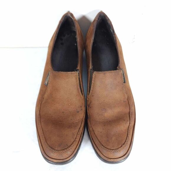 Mephisto Women's US 7 Brown Leather Slip-On Comfort Wedge Loafers - Picture 3 of 15